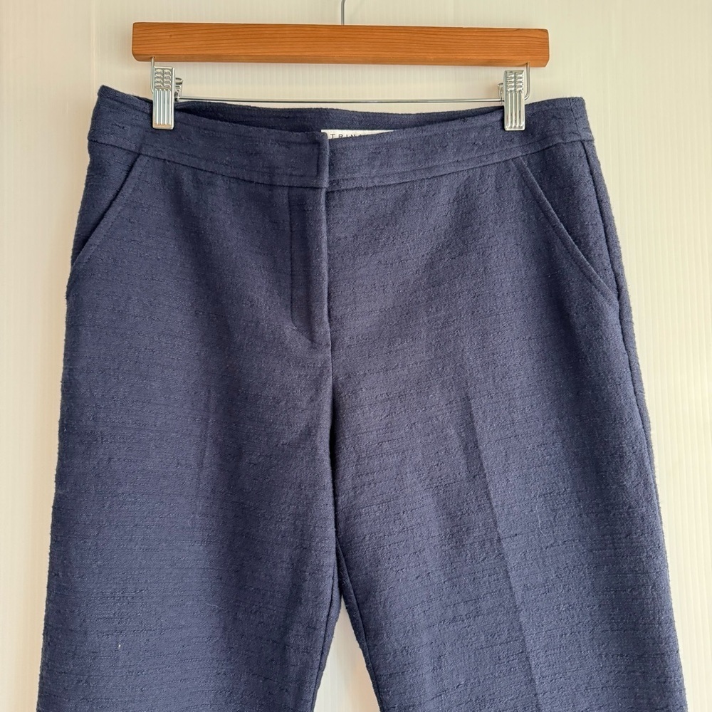 Trina Turk Navy Cropped Pants with Ruffle Hem - Picture 4 of 9